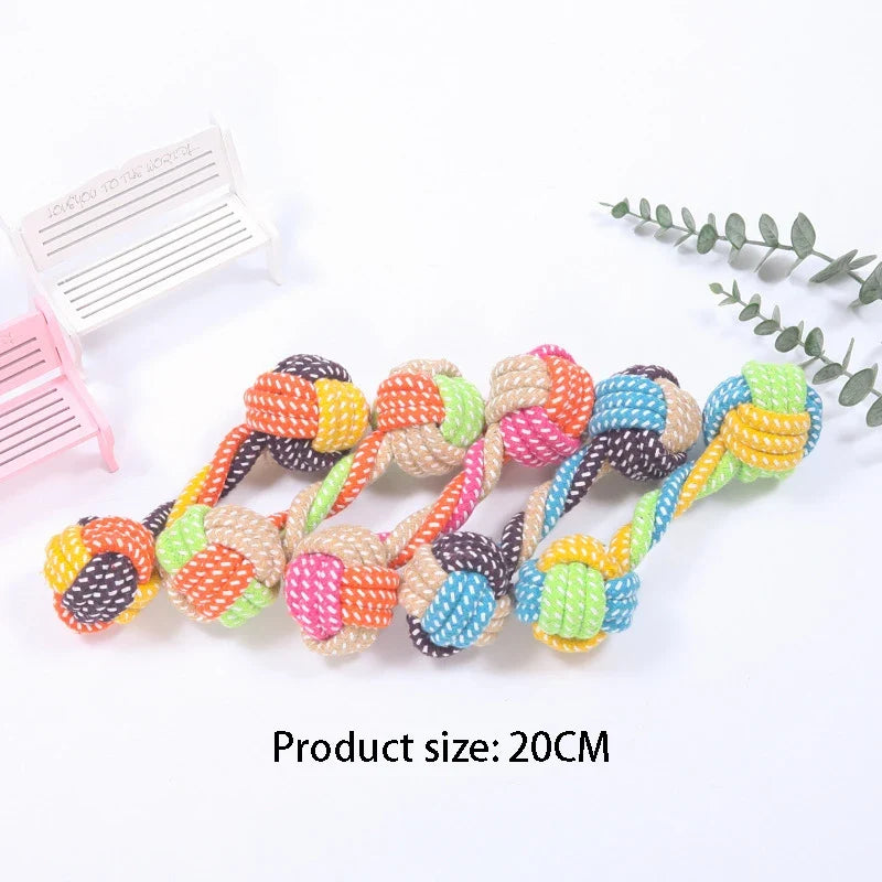 Interactive Cotton Rope Mini Dog Toys Ball – Dog Supplies