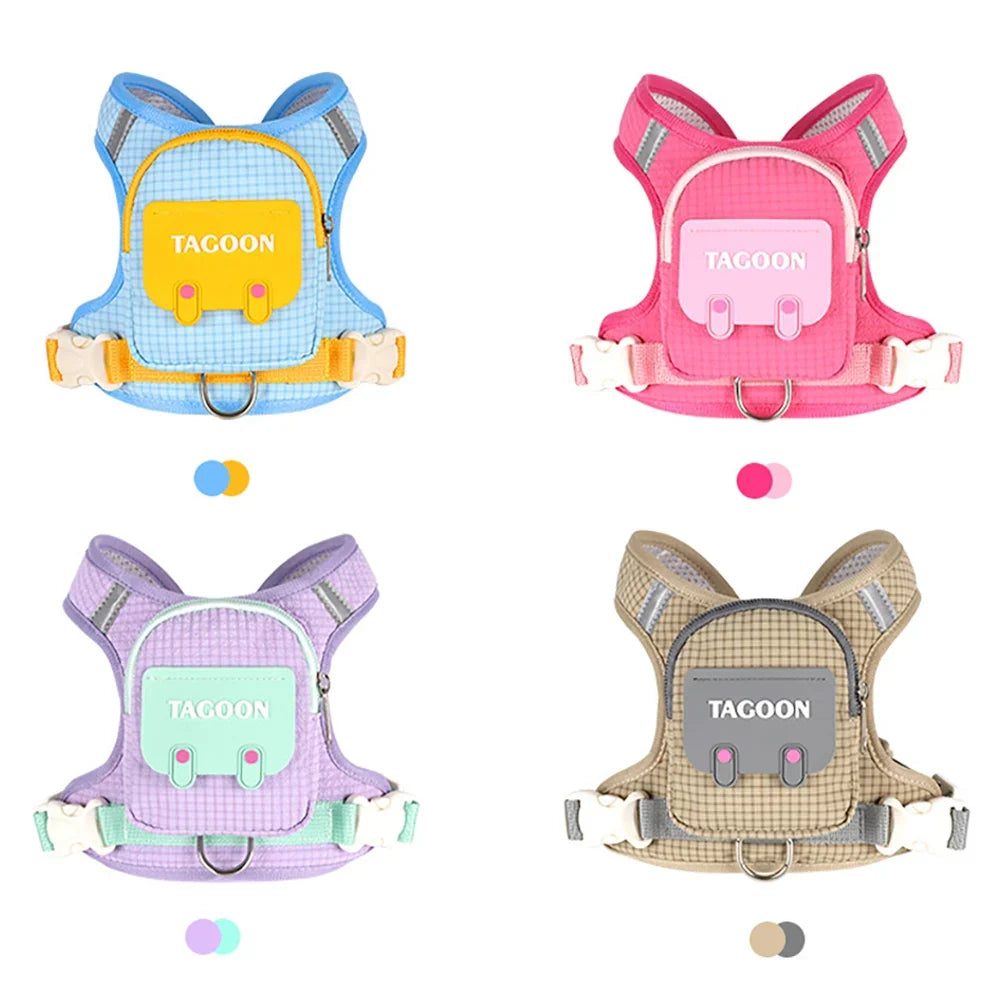 Cute Backpack Dog Harness with Leash, - MyPetDollar.com