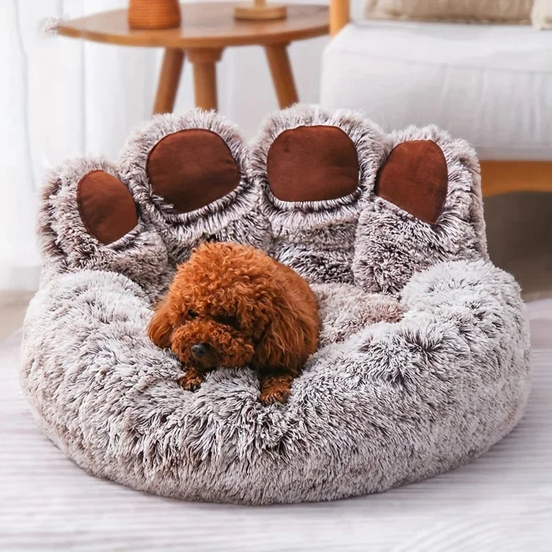 Cute Bear‑Paw Pet Sofa Bed Soft Fluffy Cozy - MyPetDollar.com