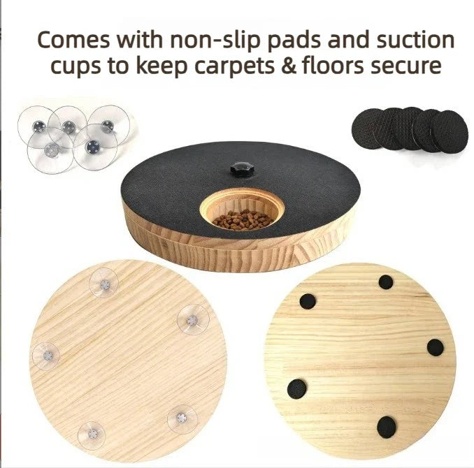 Rotating 3-in-1 Dog Scratching Board Solid Wood Non Slip – Dog Toys & Play