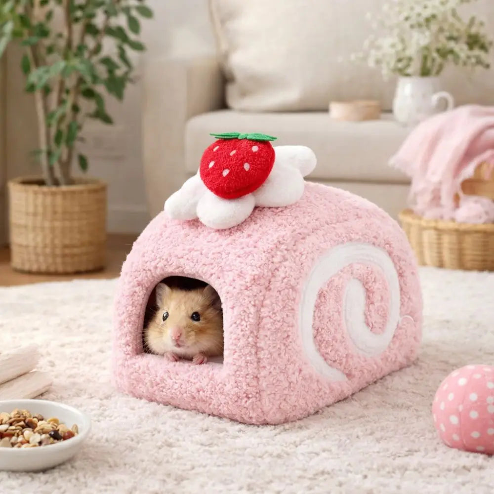 Warm Hamster Cake Nest Swiss Roll Shape Cute - MyPetDollar.com