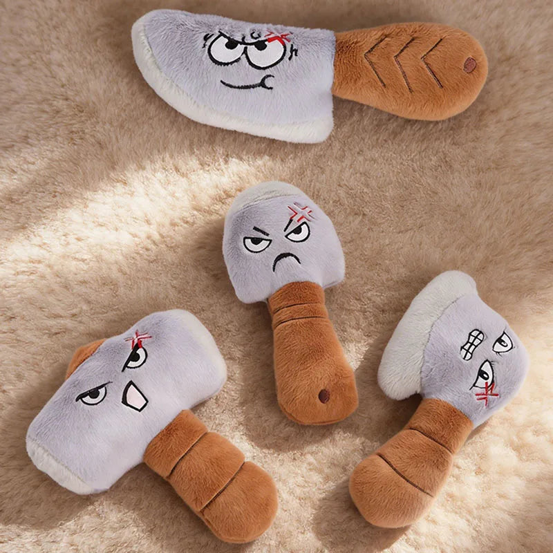 Funny Face Plush Dog Toy Squeaky Interactive - MyPetDollar.com