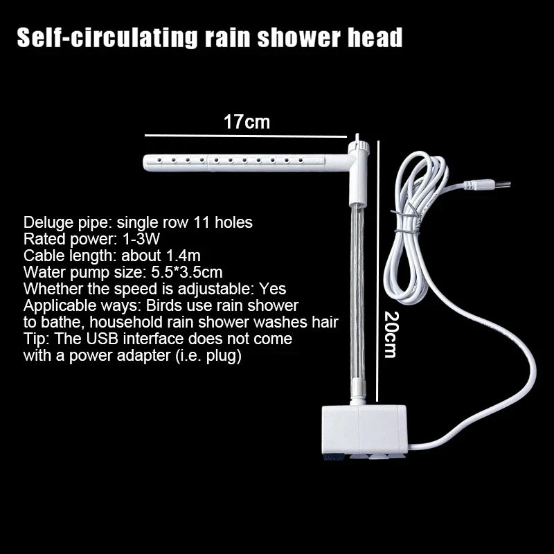 Automatic Parrot Bird Bath Tub USB Electric Pet Circulating – 4 Colors