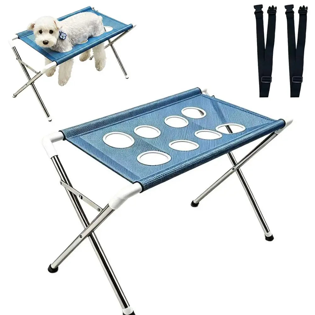 Foldable Pet Grooming Hammock Stand for Small Dogs & Cats Anti