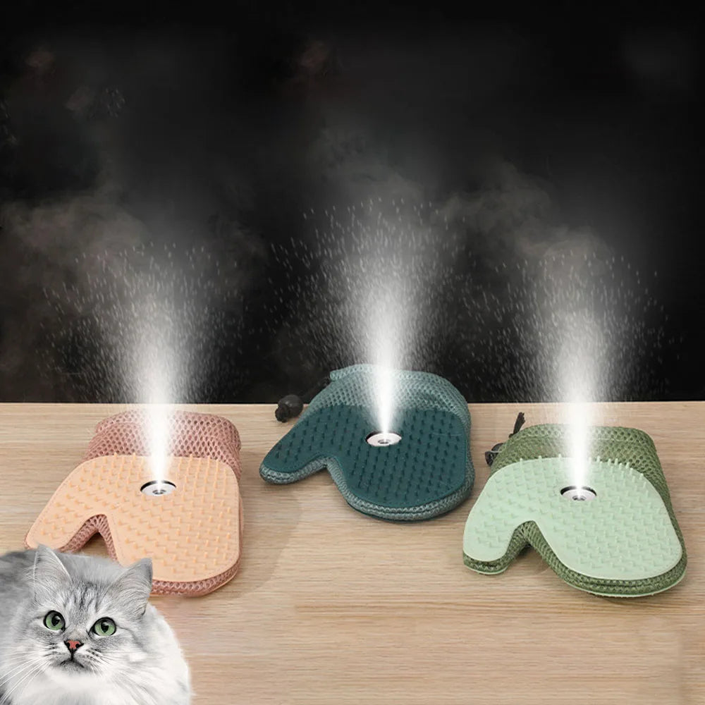 Pet Grooming Gloves Steam Massage Brush - MyPetDollar.com