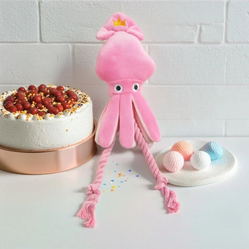 Dog Chew Toy Simulation Octopus Modeling Sounding Plush Puppy, Interactive