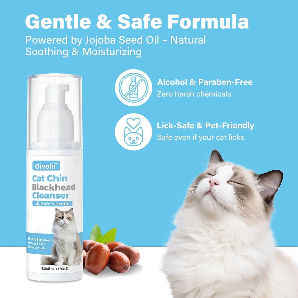Cat Chin Cleaner 120ml Pet Acne Blackhead Remover Lotion – 2 Colors