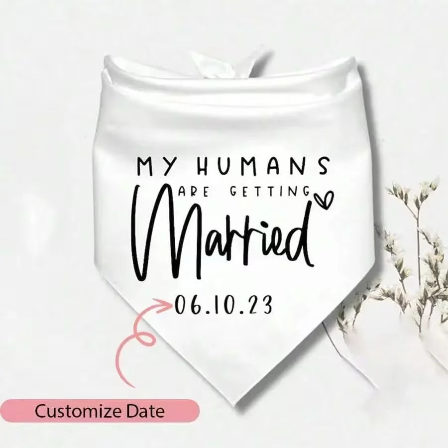 Personalized Dog Head Scarf, Cat Scarf Wedding Engagement