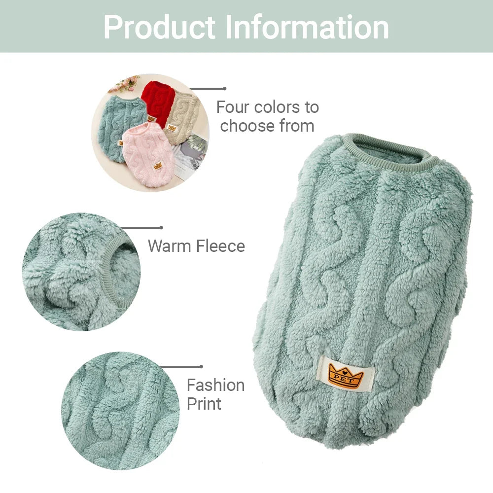 Autumn Winter Pet Cat Clothes Soft Fleece - MyPetDollar.com