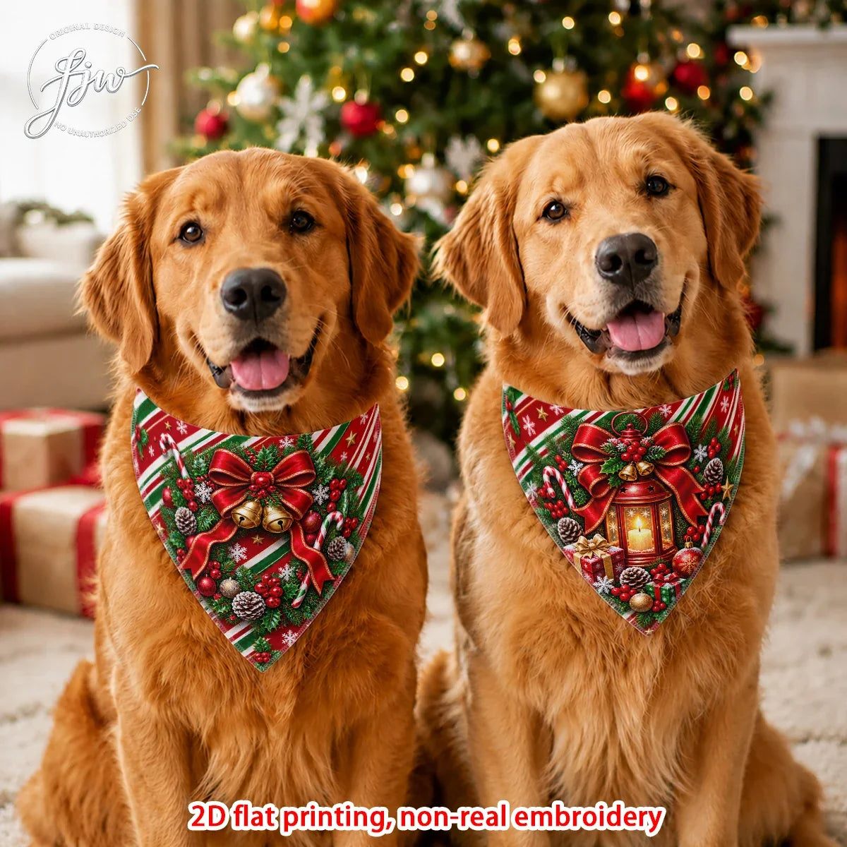 2pc 60cmx30cm Christmas Pet Bandanas 2 Pack, - MyPetDollar.com