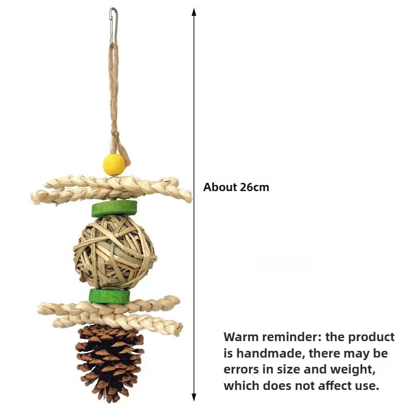 Bird Beak Grinding Plaything Hand Woven Grass Balls