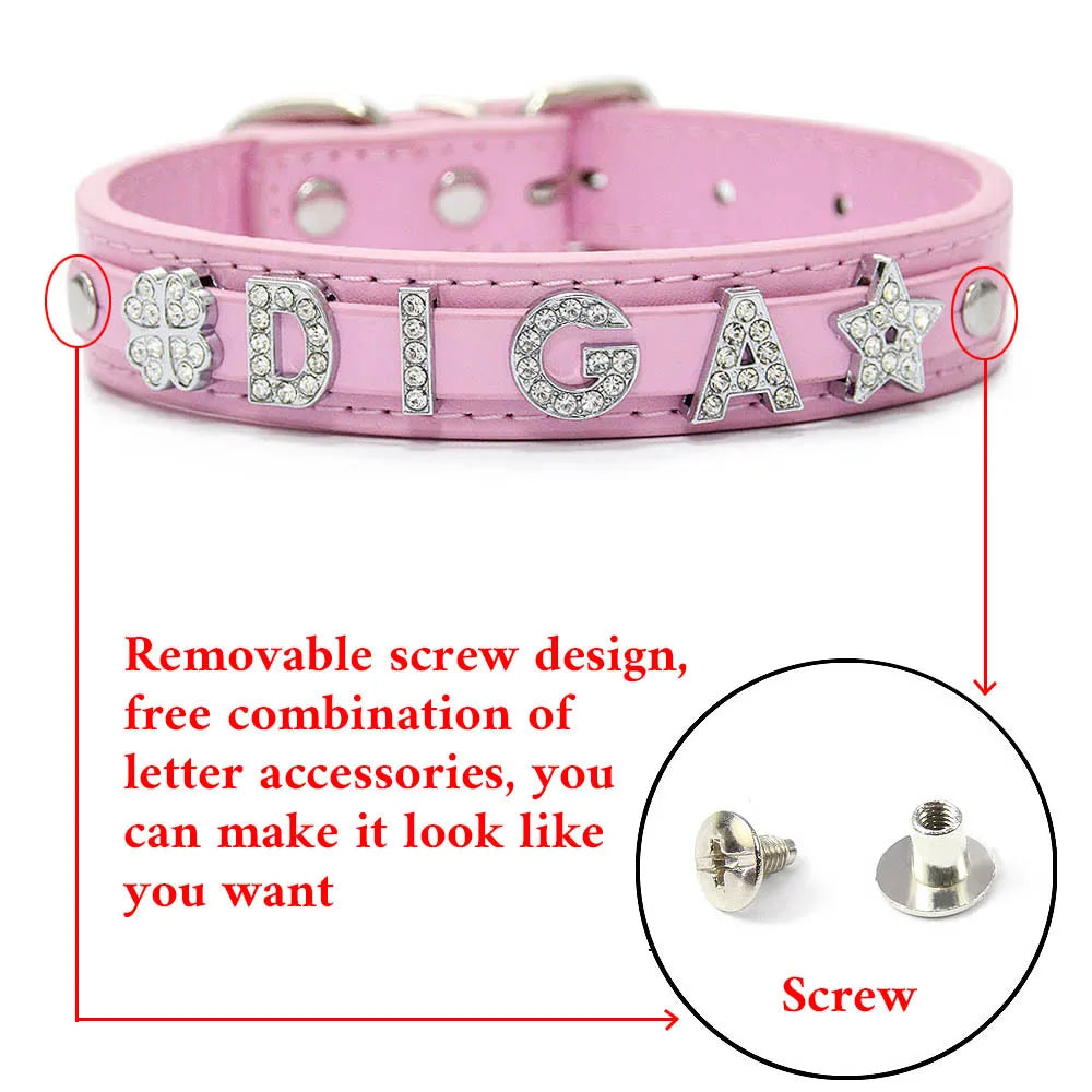 12 PCS Plain PU Leather DIY Name ID Dog - MyPetDollar.com