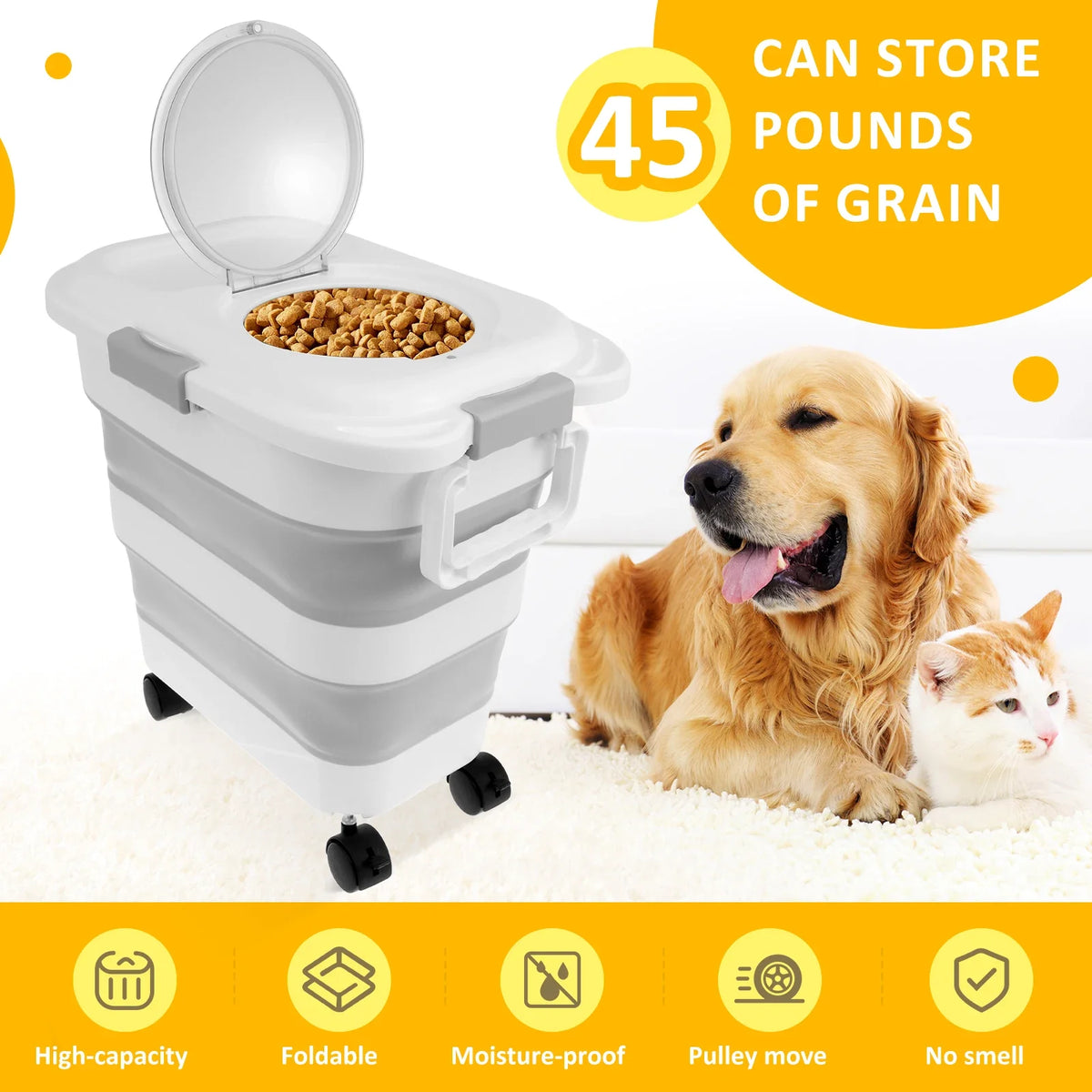 15/45KG Collapsible Pet Food Storage Barrel - MyPetDollar.com