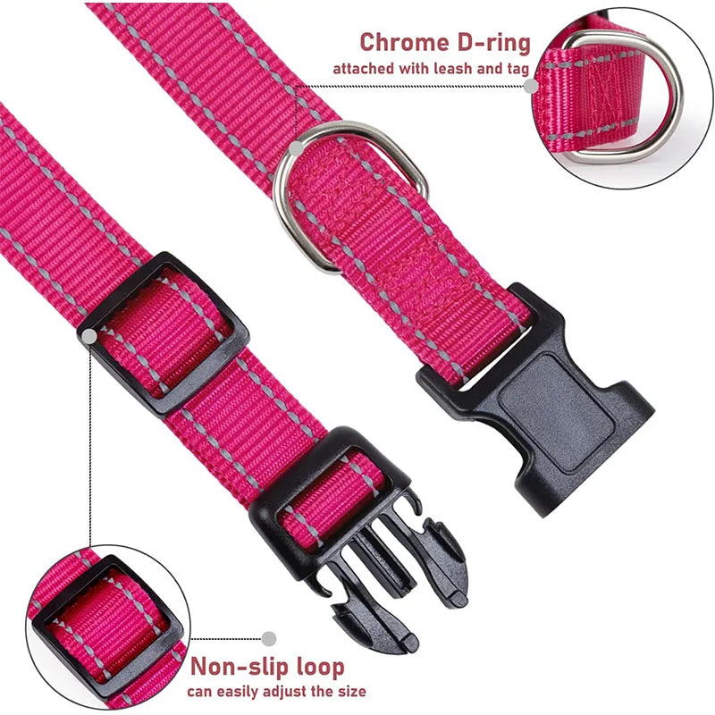 1PC Reflective Dog Collar with Buckle - MyPetDollar.com
