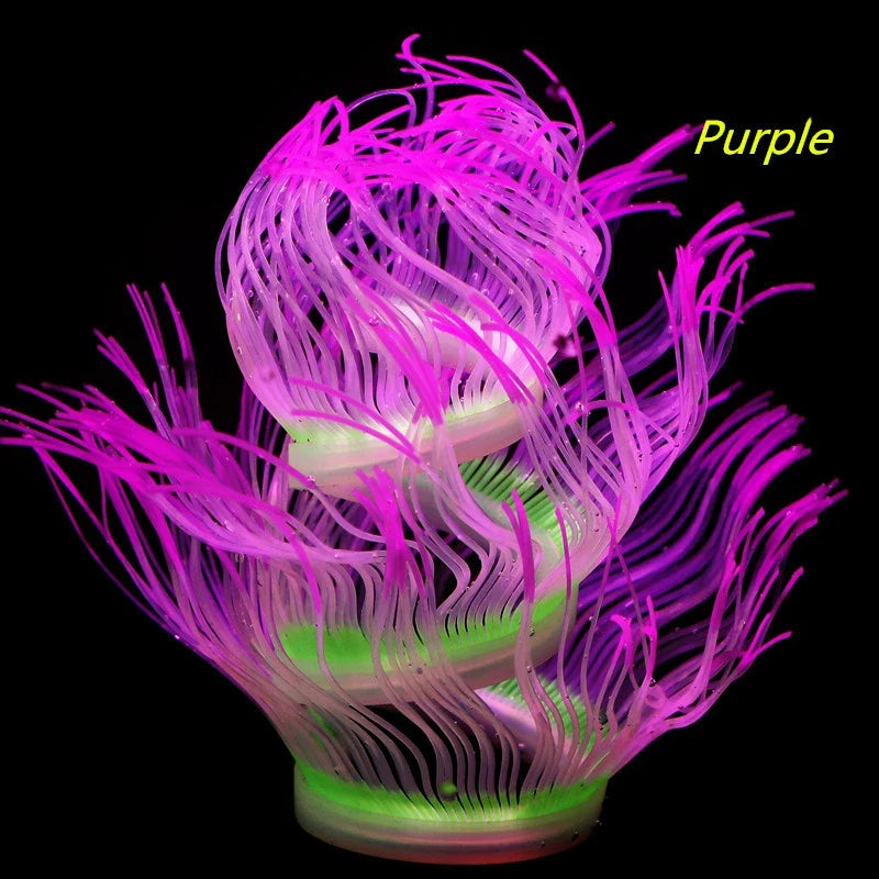 Fluorescent Simulation Silicone Sea Anemone Aquarium Fish Tank – 6 Colors