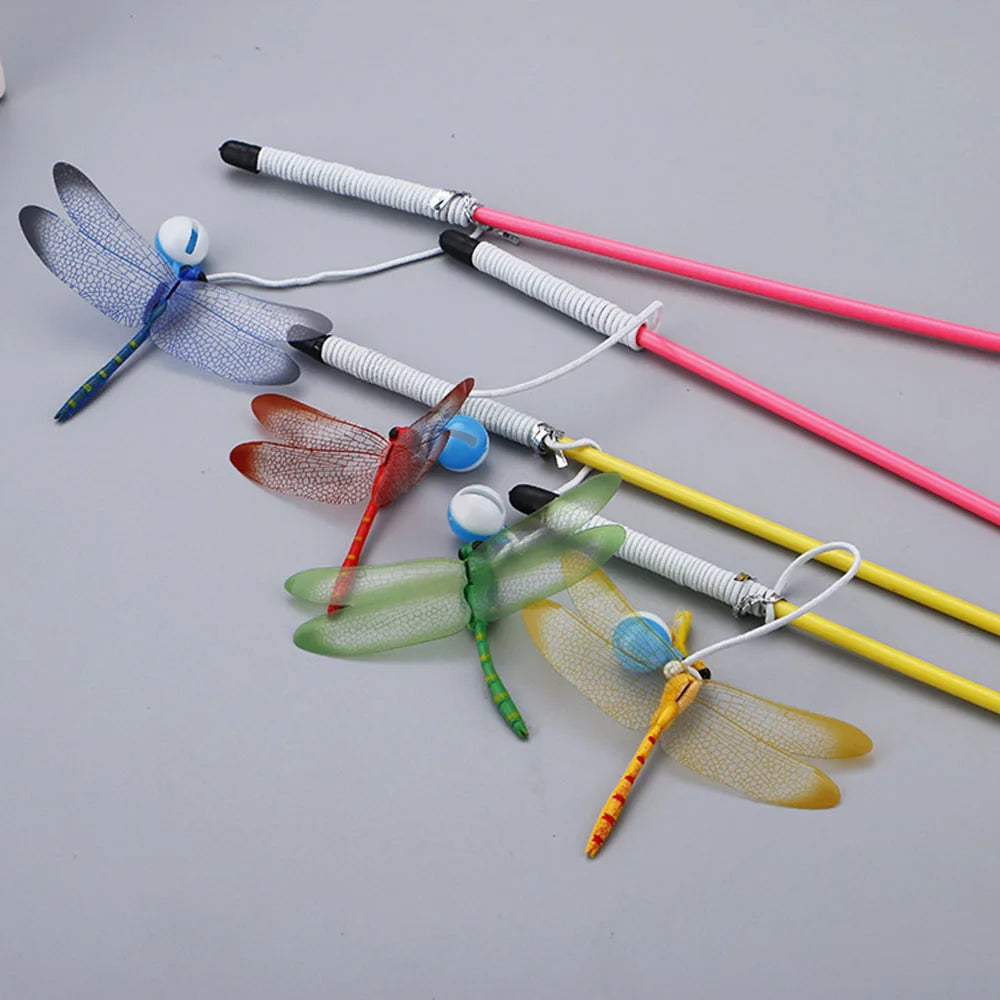 Cat Plaything Short Rod Dragonfly Teaser Wand