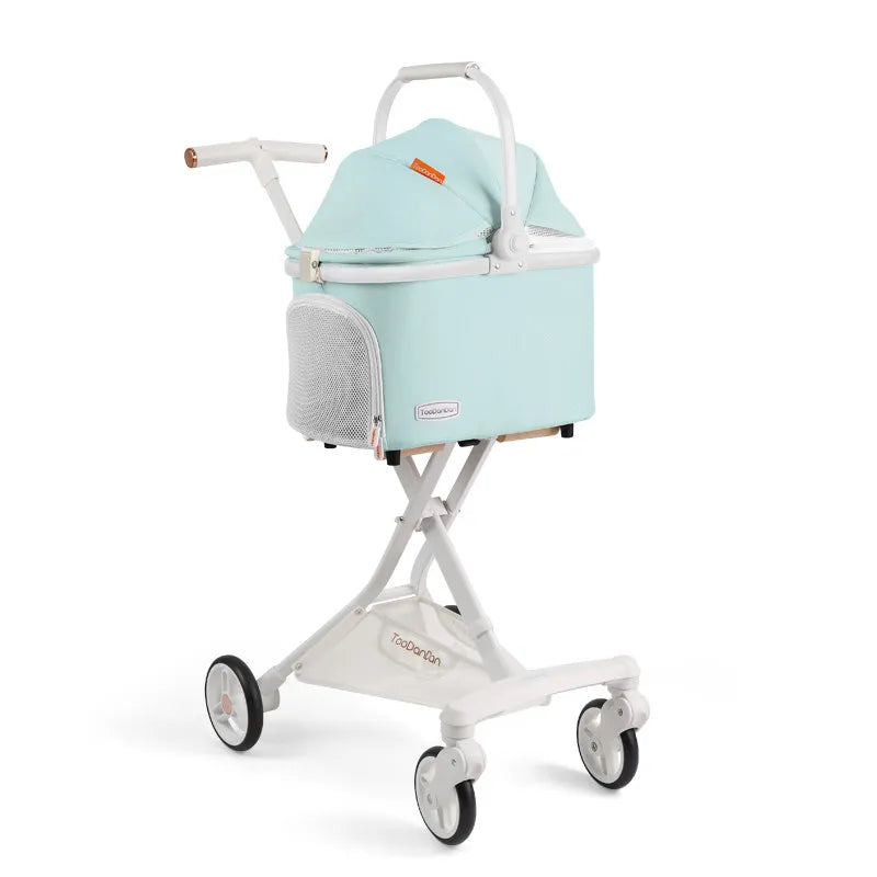 Foldable Detachable Pet Stroller Lightweight Travel Cart – Small Pet Supplies
