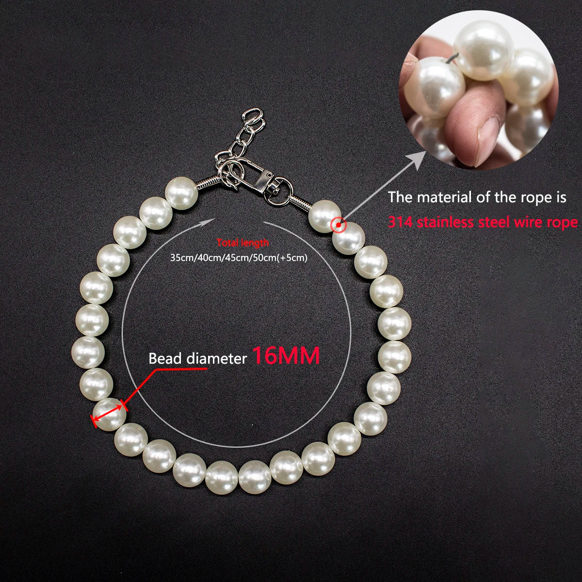 Luxury Dog Pearl Necklace Jewelry - MyPetDollar.com