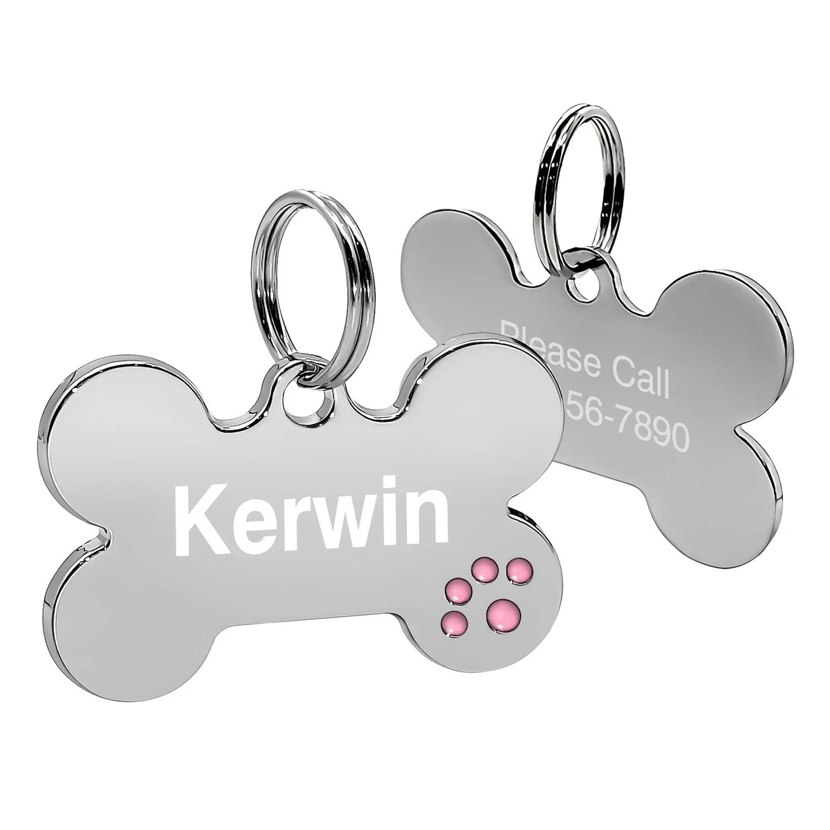 Customized Bone Shape Pet Surname Tag