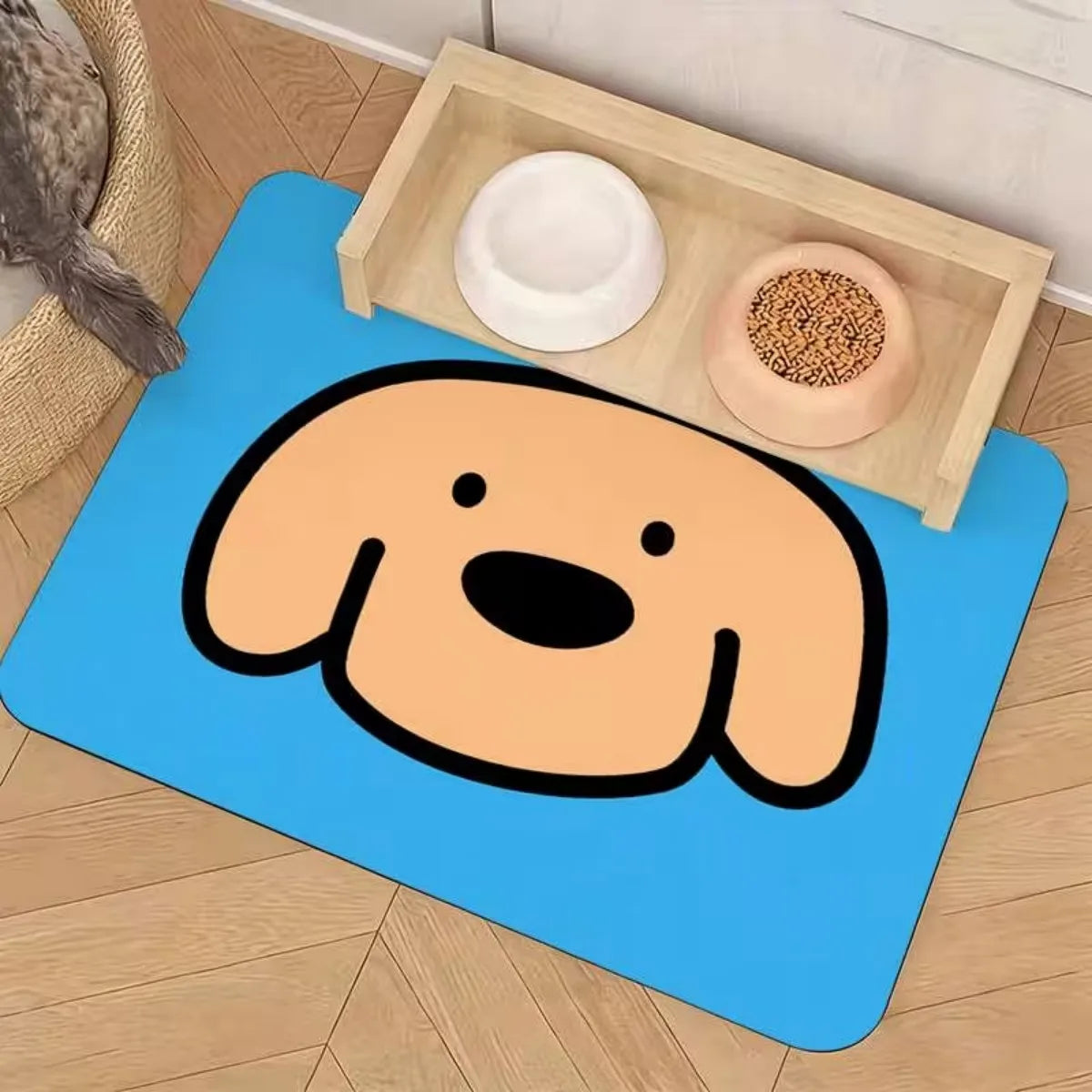 Square Pet Food Mat Rubber Bottom Non Slip - MyPetDollar.com
