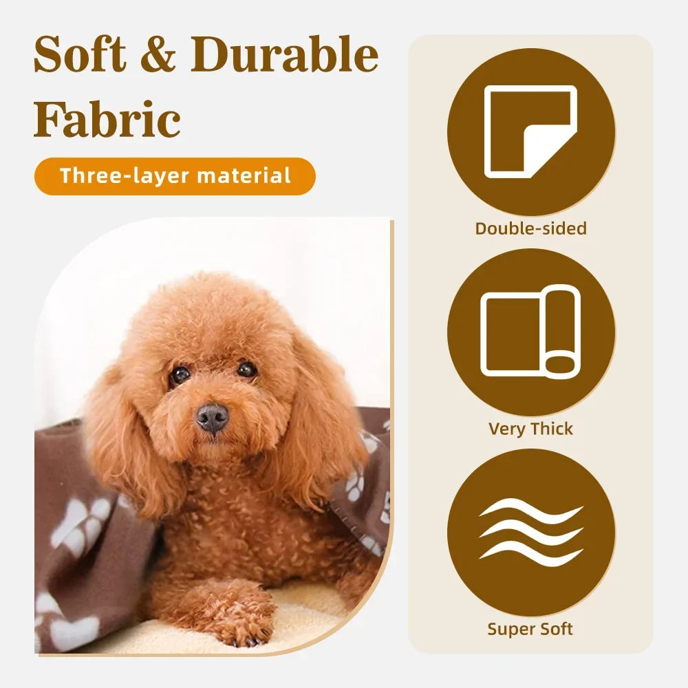 Soft Pet Blanket Paw Print Dog Cat Blanket - MyPetDollar.com