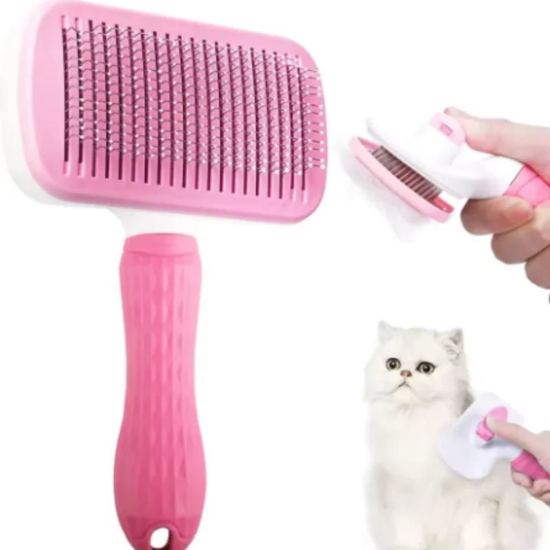 Dog Grooming Brush Cat Comb Self Cleaning Hair Remover