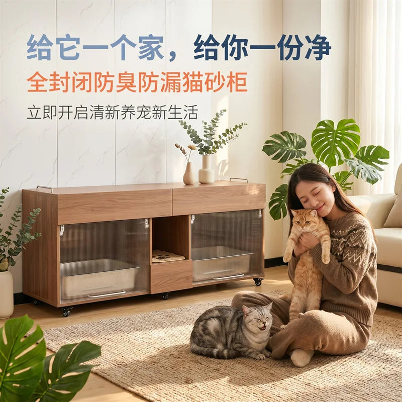 Wood Cat Litter Box – 3 Colors