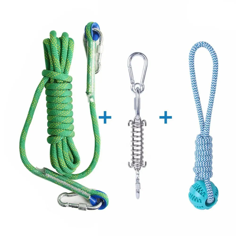 Bite Resistant Dog Spring Pole Toys 5m Cotton Rope – Dog Supplies