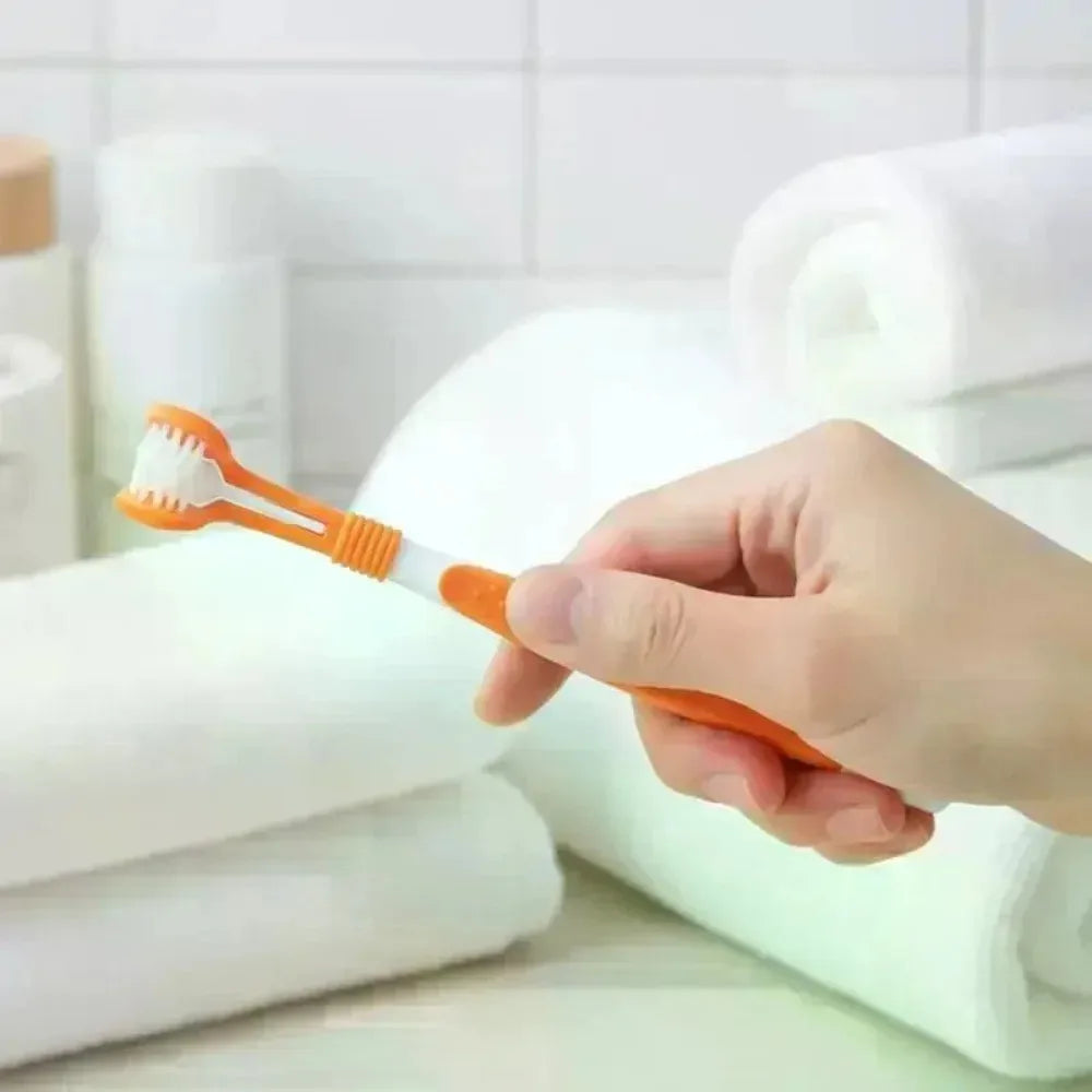 Three-Sided Pet Toothbrush Bad Breath Tartar - MyPetDollar.com