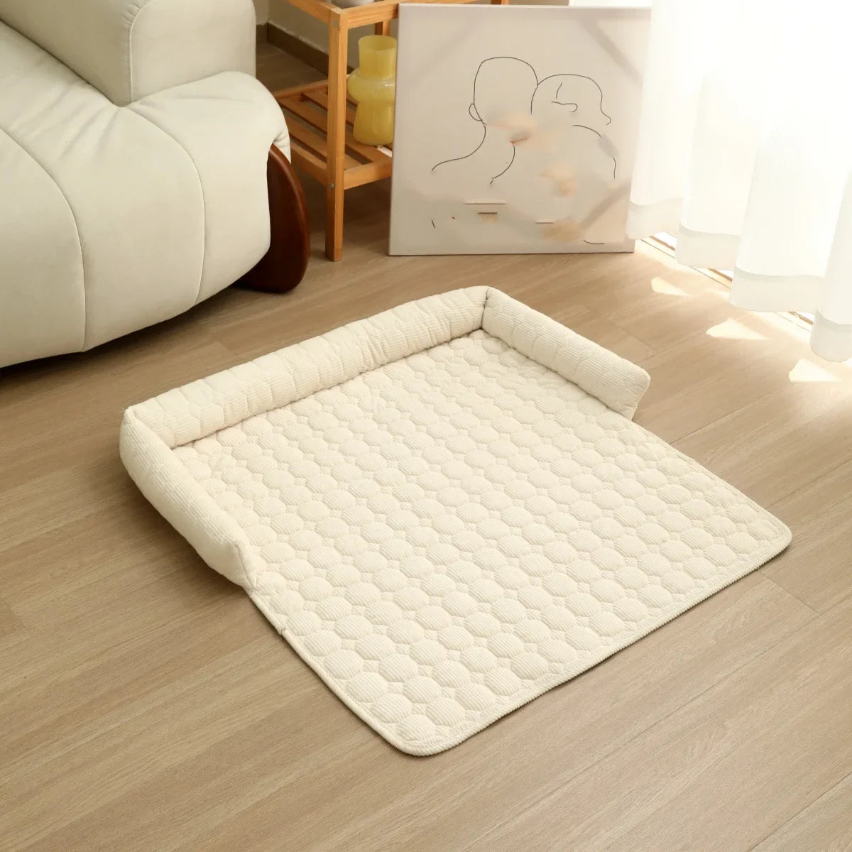 Style Corduroy Dog Sofa Cushion, Non-Slip