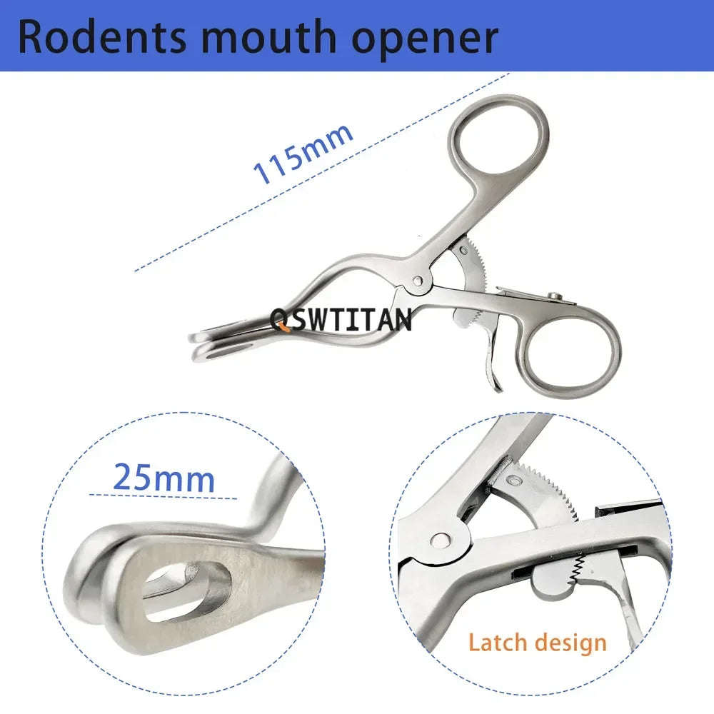 Stainless Steel Rodent Pet Mouth Opener Oral Exams – 2 Colors