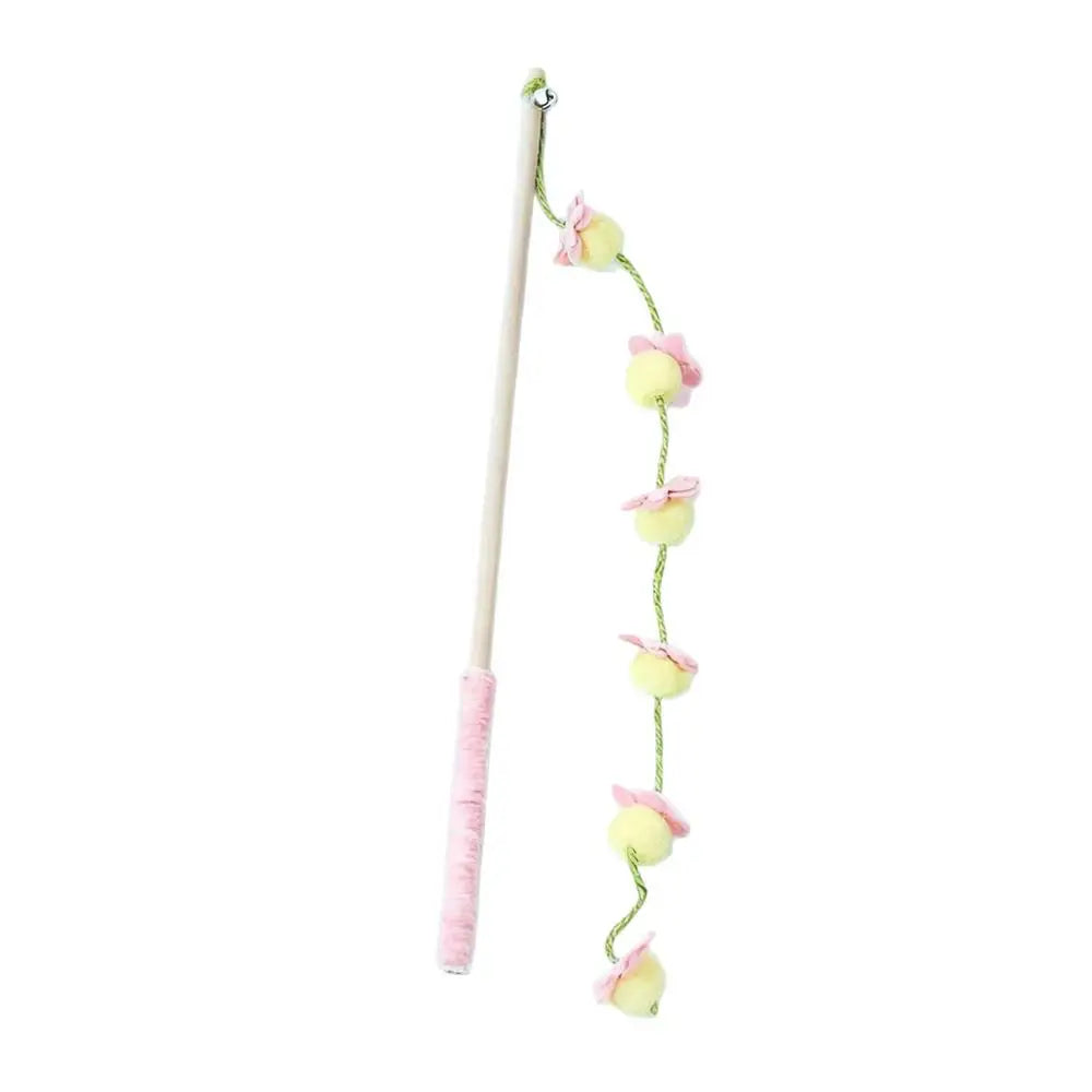 Cat Wand Toys 15.7 Inch Wooden Fruit-shaped – 3 Colors