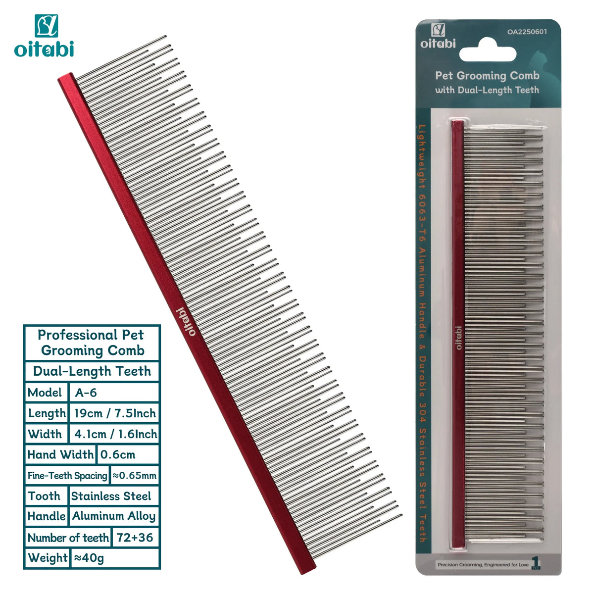 Oitabi Cat Carding Dual-length Comb