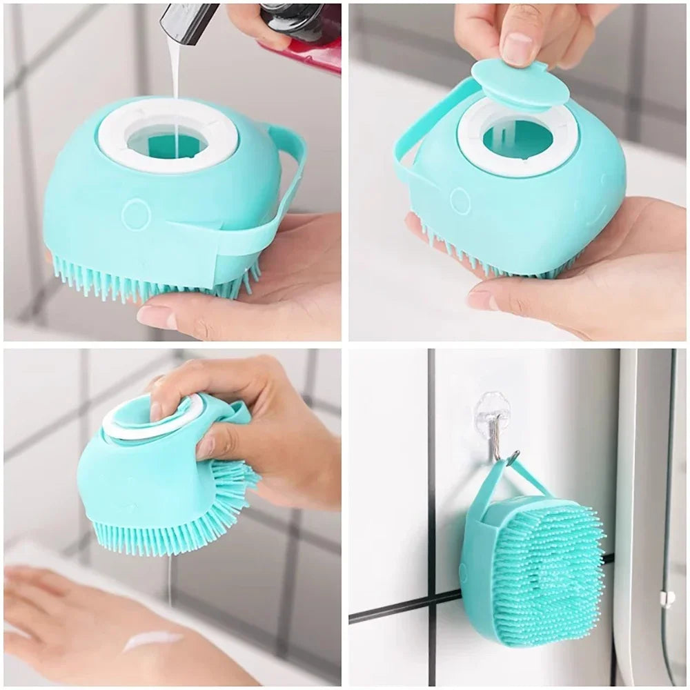 Pet Silicone Bath Foaming Massage Brush - MyPetDollar.com