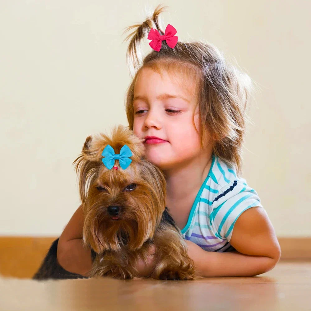 2PCS Solid Dog Bows Dog Hair Clips Pet - MyPetDollar.com