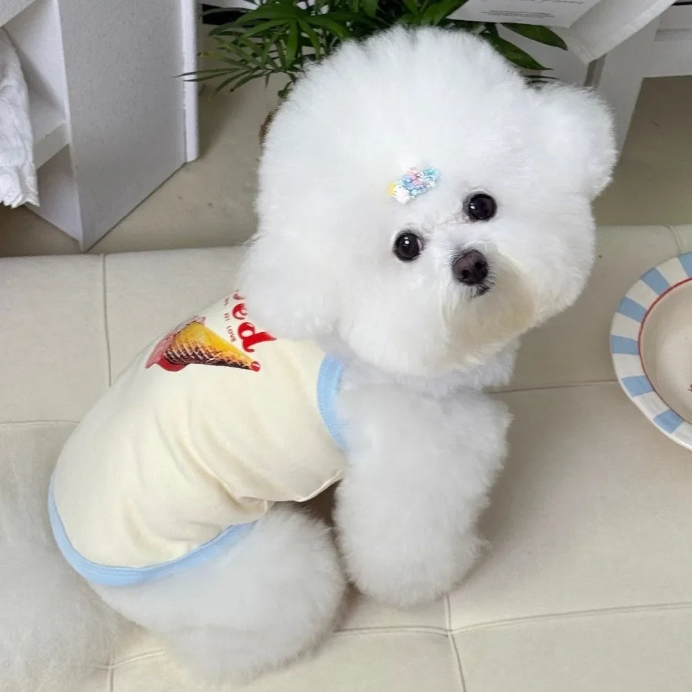 Cartoon Print Pet Ice Cream Camisole Vest - MyPetDollar.com