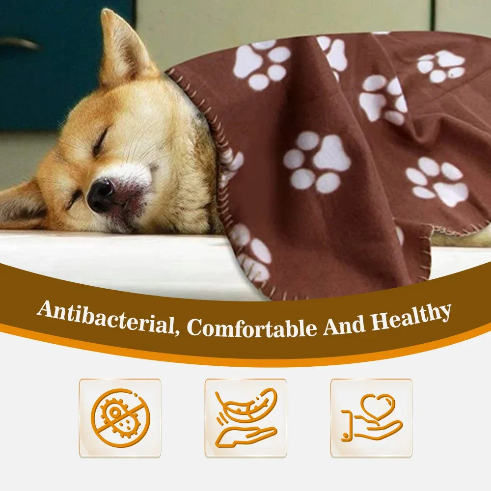 Soft Pet Blanket Paw Print Dog Cat Blanket - MyPetDollar.com