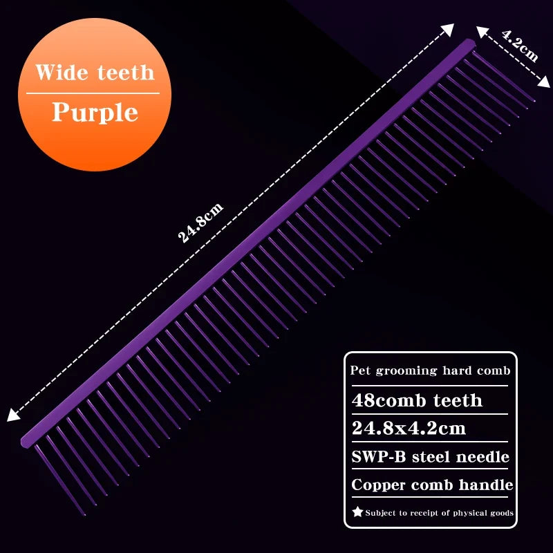 Purple Pet Grooming Comb for Home or Shop Durable