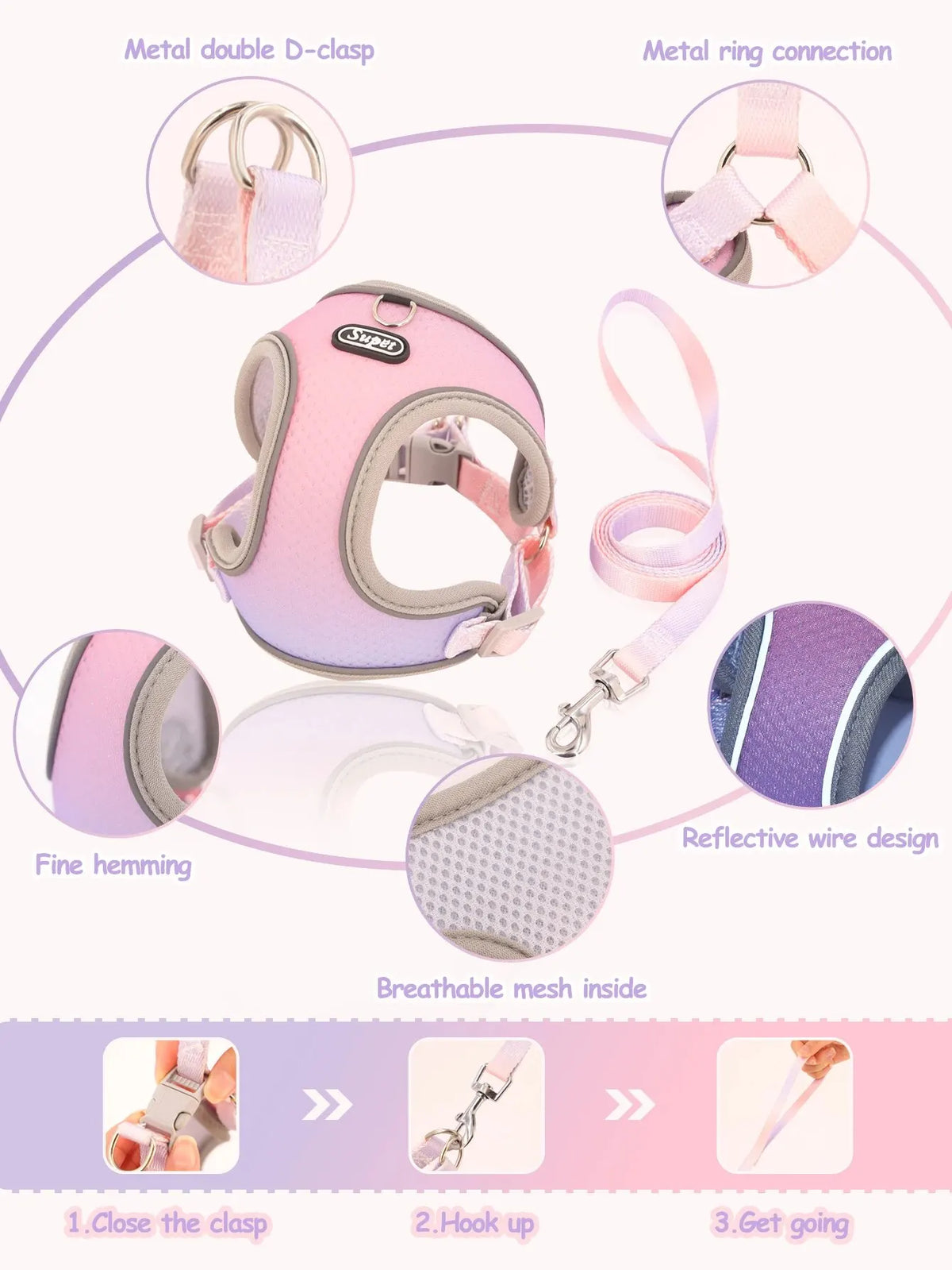 Supet Pet Step-in Dog Harness, Adjustable - MyPetDollar.com