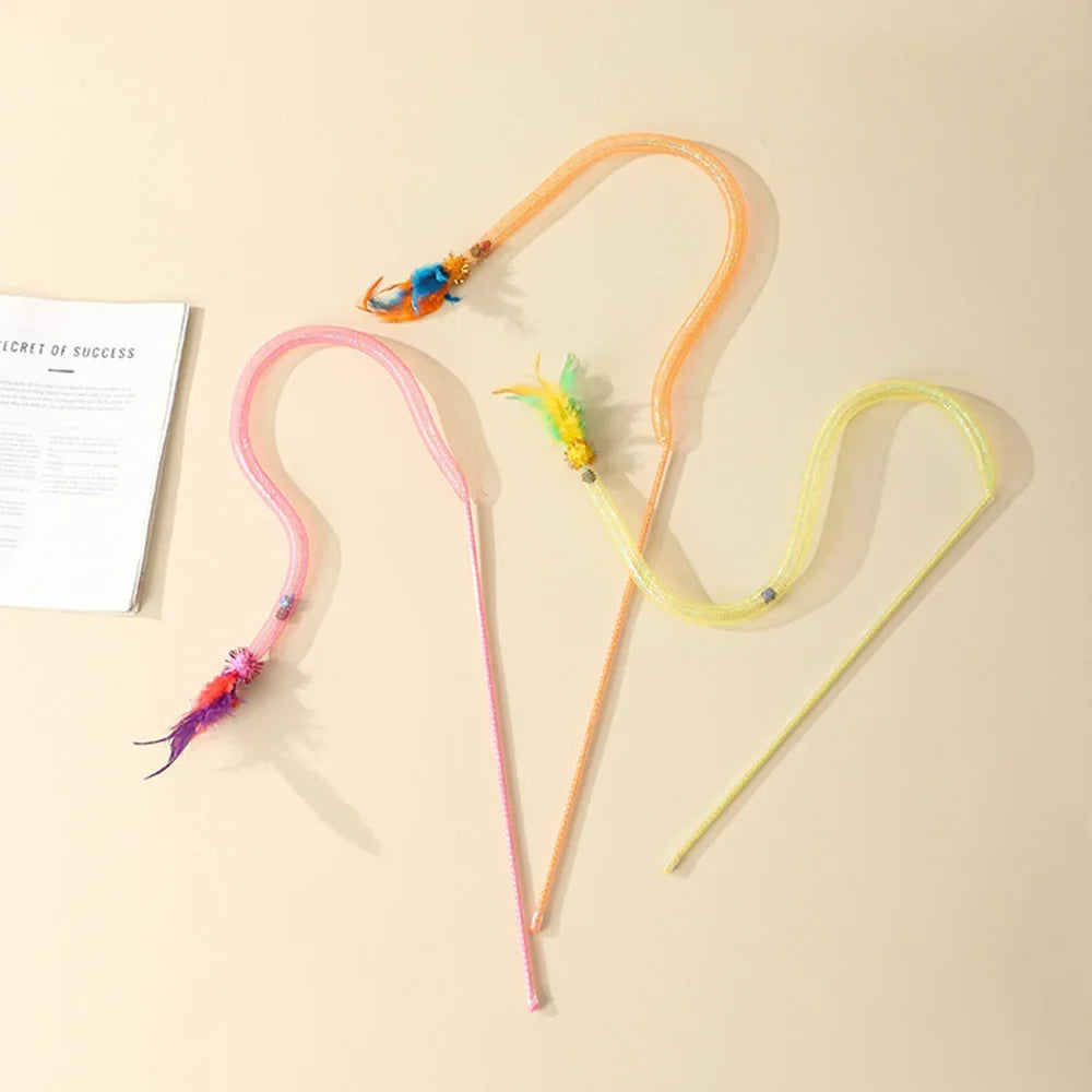 Snake Cat Teaser Wand with Catnip Balls, - MyPetDollar.com