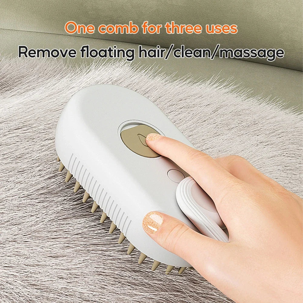 3 in 1 Pet Electric Steam Brush Cat and Dog - MyPetDollar.com