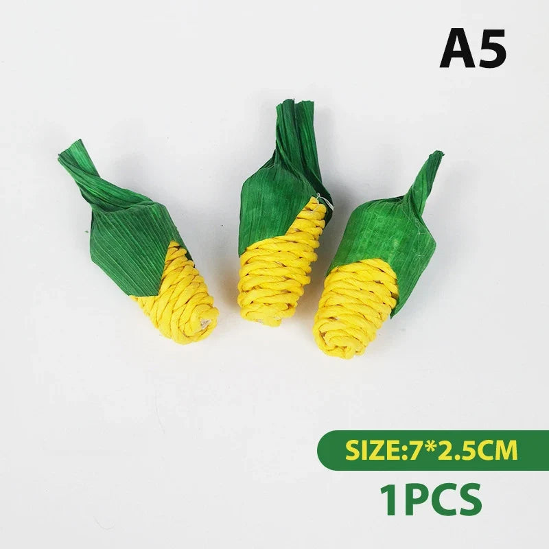 Hamster Rabbit Chew Plaything Bite Grind Teeth Corn Carrot Woven