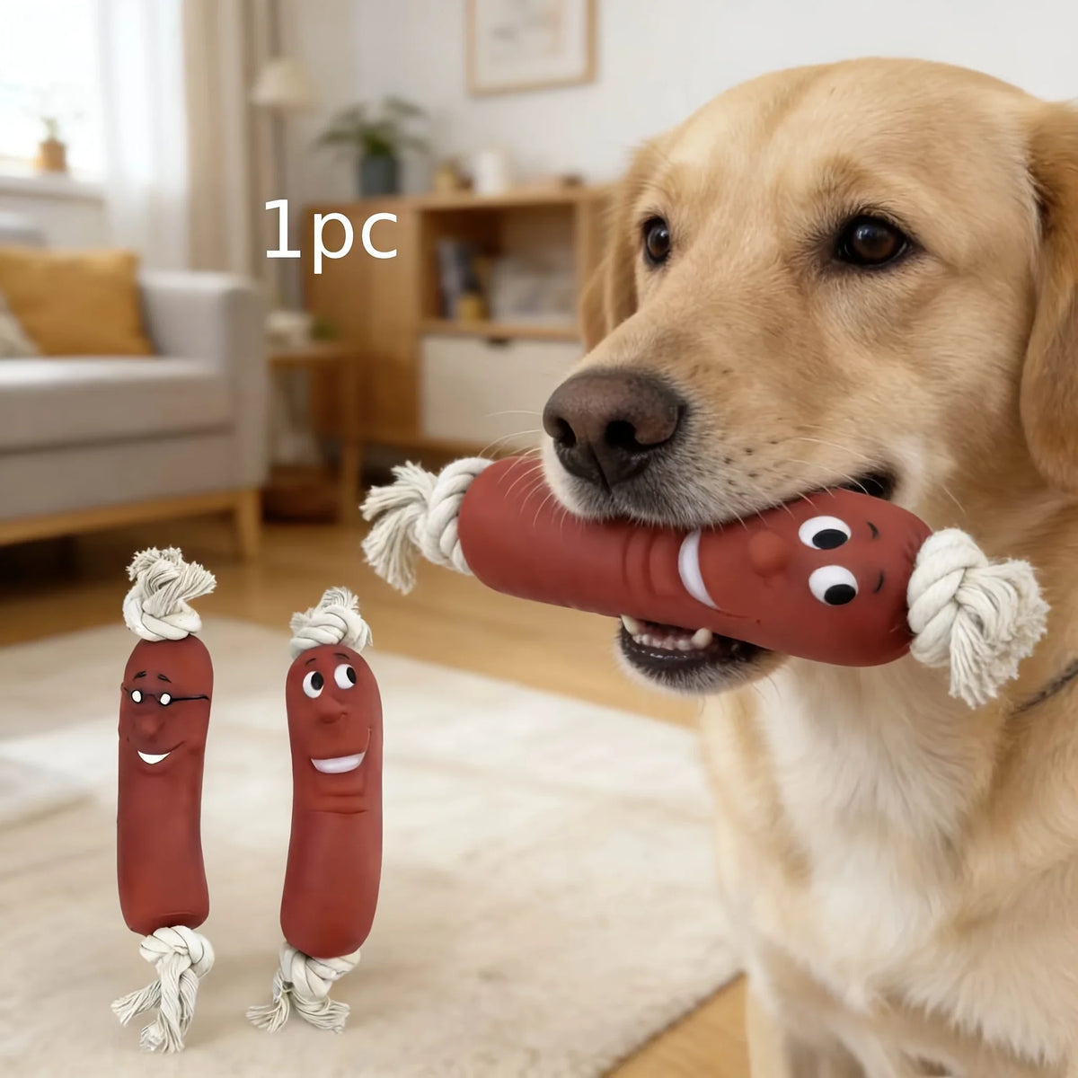Dog Sausage Chew Toy - Bite-resistant and Not Easy