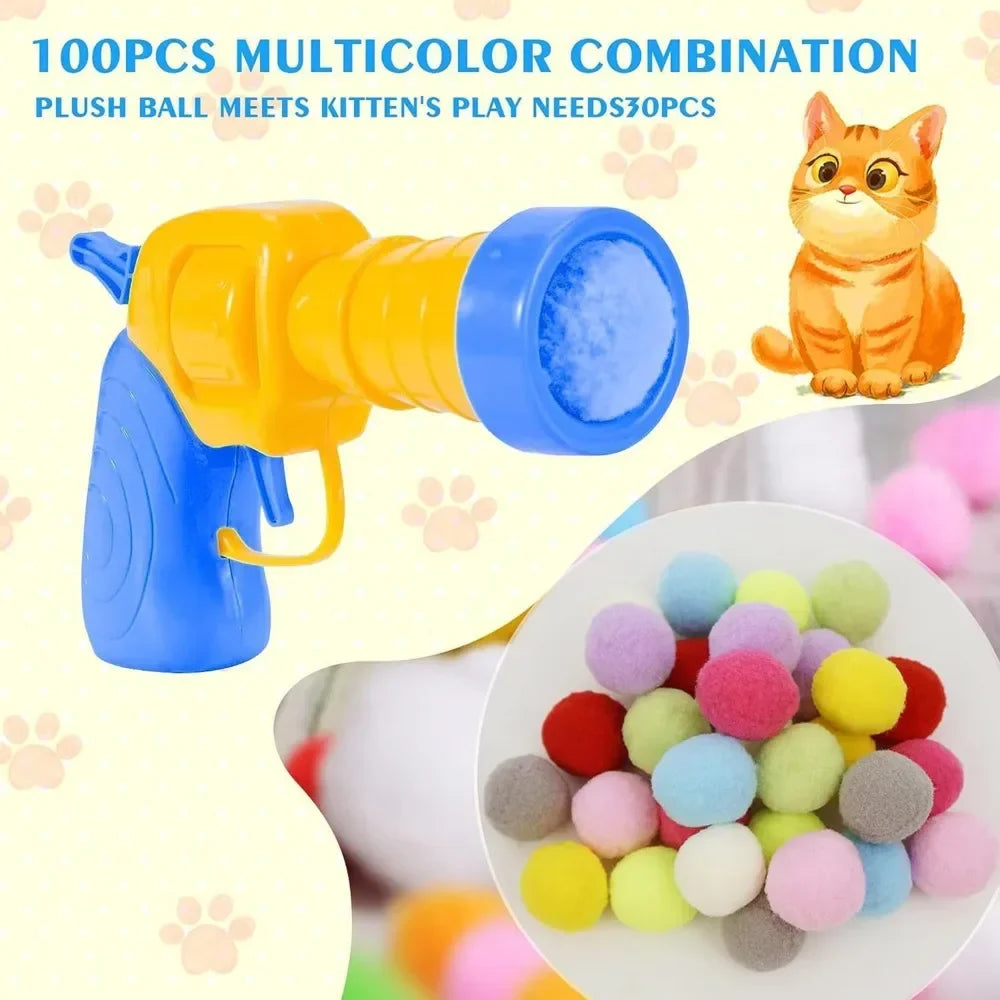 Plush Ball Shooting Gun Cat Toys Interactive - MyPetDollar.com