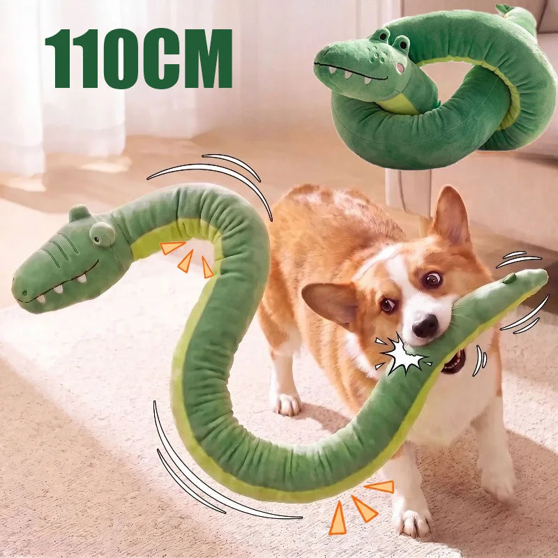 Pet Dog Plush Interactive Toy Long Crocodile - MyPetDollar.com