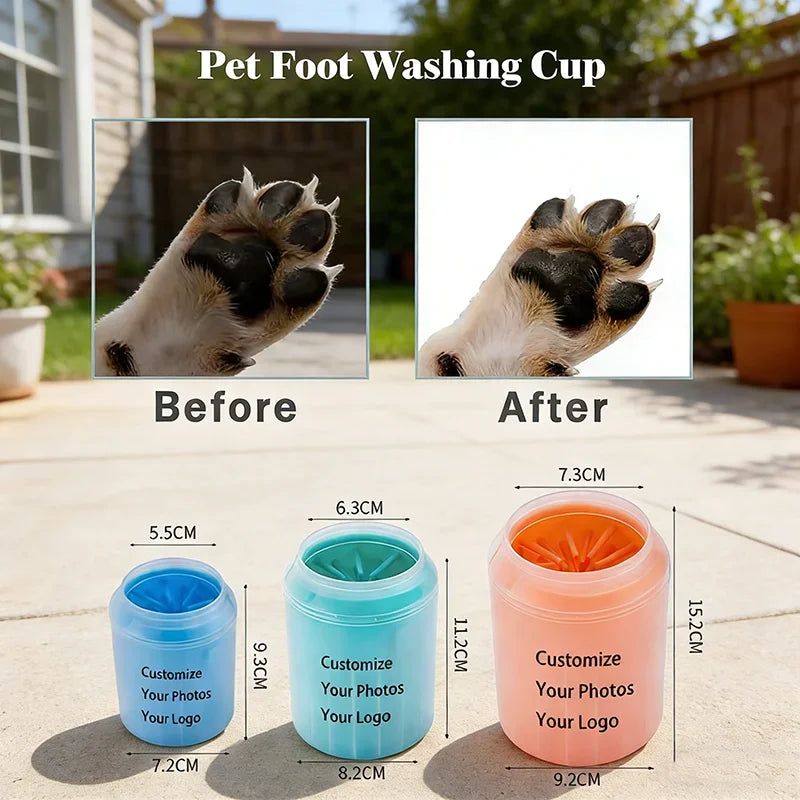 Custom Pet Paw Cleaner Soft Silicone Foot - MyPetDollar.com