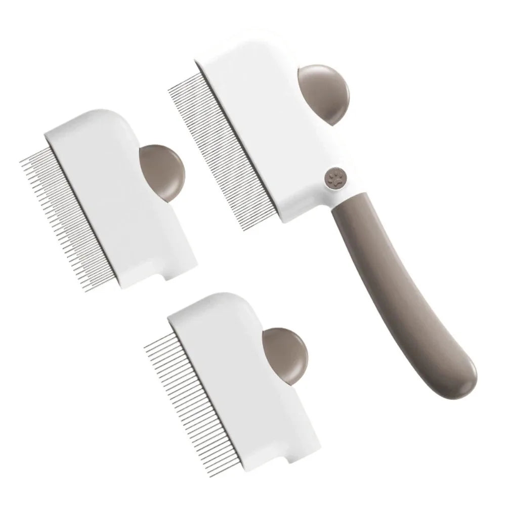 3 in 1 Pet Grooming Comb with Interchangeable Fine Wide