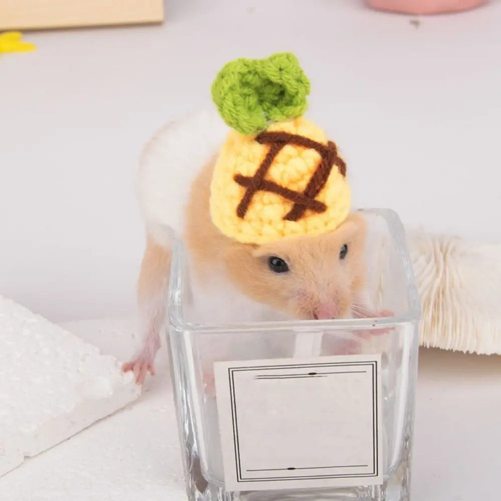 Portable Cartoon Hamster Hat Handmade Soft Pet Knitted – Small Pet Supplies