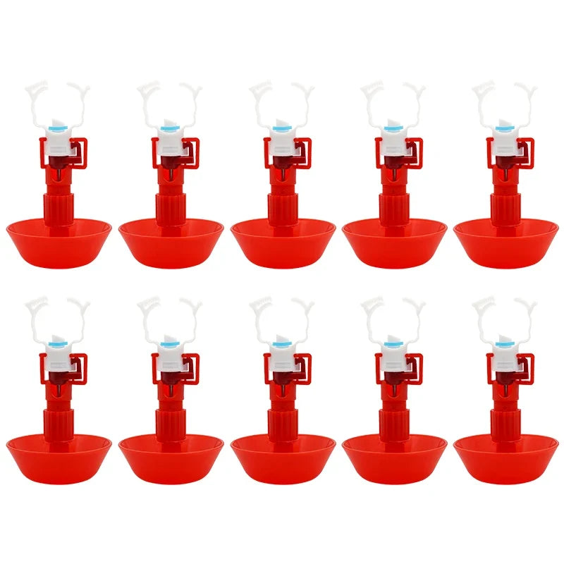 5 10 Automatic Chicken Water Nipple Drinker Dish – 3 Colors