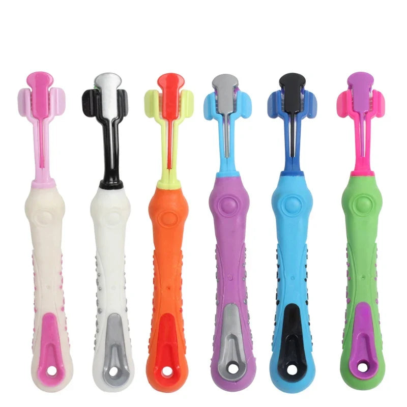 Three Sided Pet Toothbrush Multi-angle - MyPetDollar.com